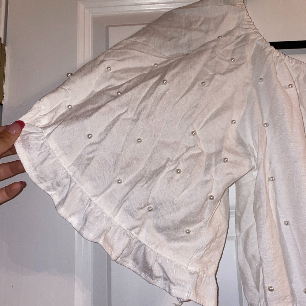 Off-The-Shoulder Romper With Elasticized Neckline - image 7